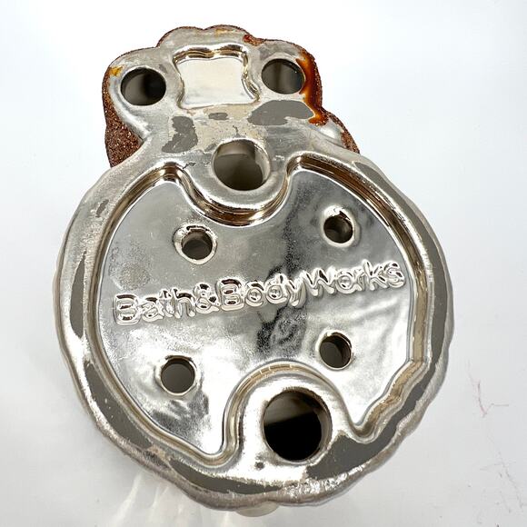 Bath and Body Works Glitter Rose Gold Fox Tree Stump Decorative Holder for Soap - Picture 3 of 6